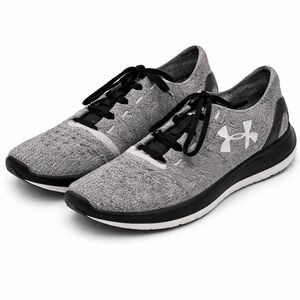 Under Armour Charged Running Shoes Women's 9 Gray Knit Athletic Sneakers